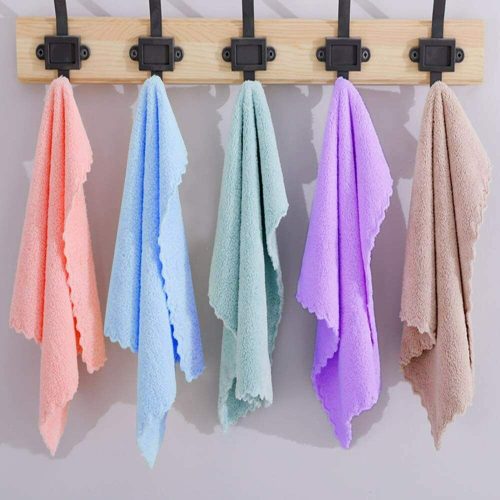 5 Pack of Colorful Fleece Hand Towels Super Soft