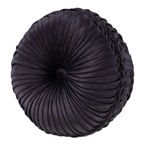 Amara indigo tufted round decorative throw pillow