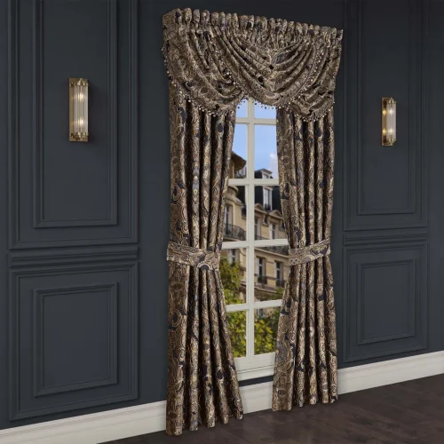 Amara indigo window panel pair