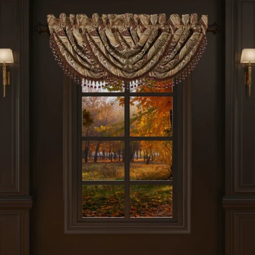 Bordeaux window waterfall valance