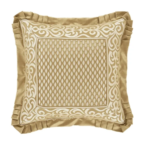Lazlo 20" square embellished decorative throw pillow